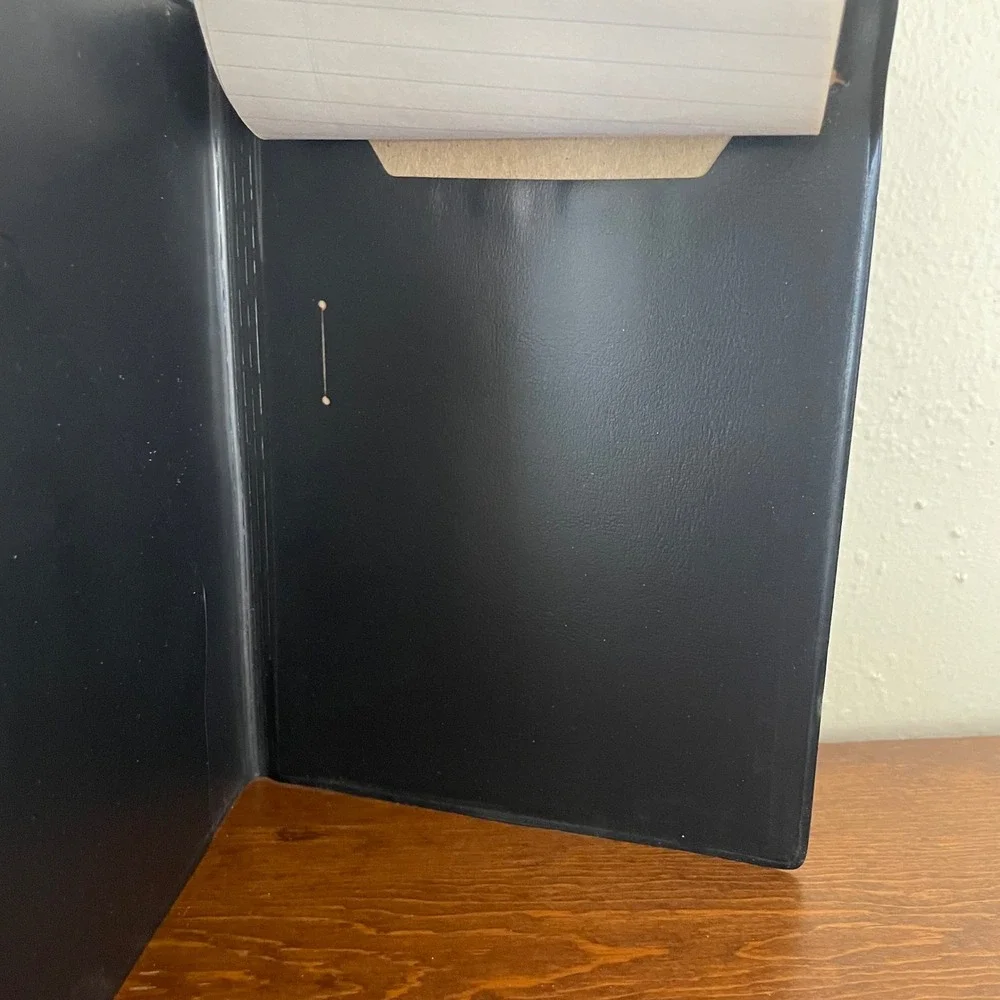 VTG Hazel USA Chetco Federal Credit Union Faux Leather Folder NotePad Holder 6x8